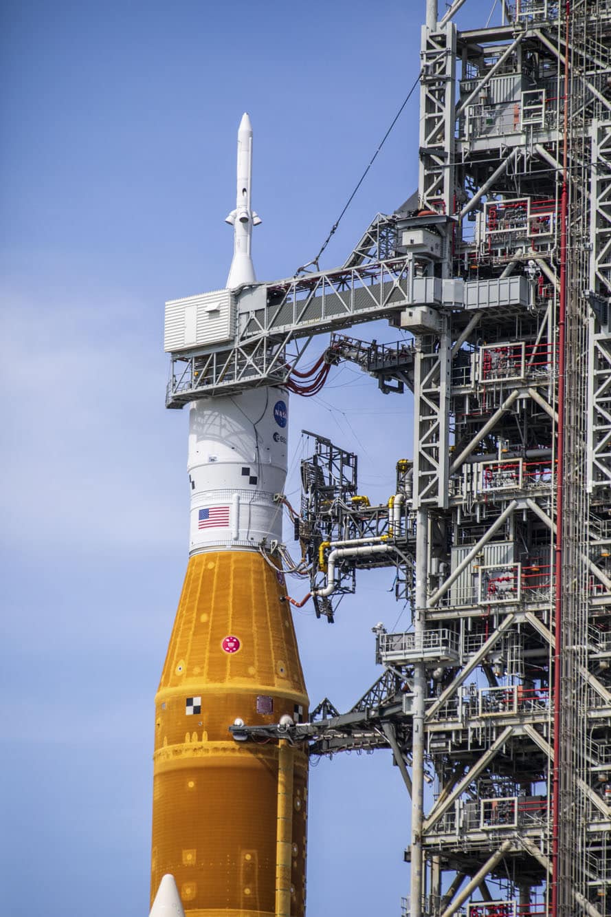 Artemis I Space Launch System (SLS) and Orion spacecraft on Launch Pad | Rothe Enterprises